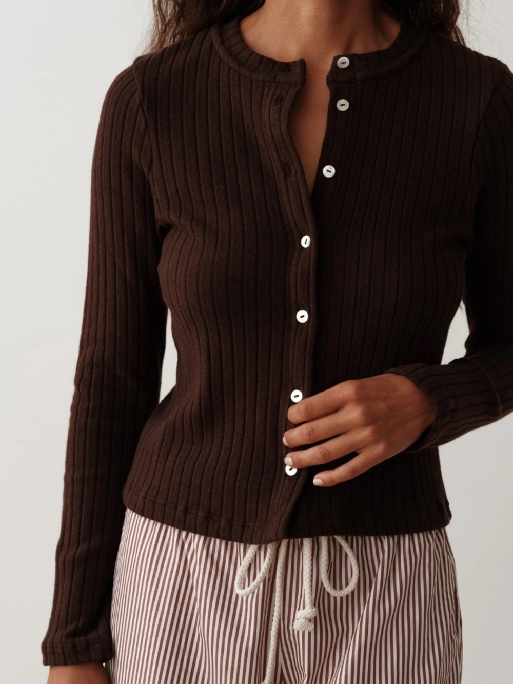 NWT Donni Sweater Rib Cardi Espresso